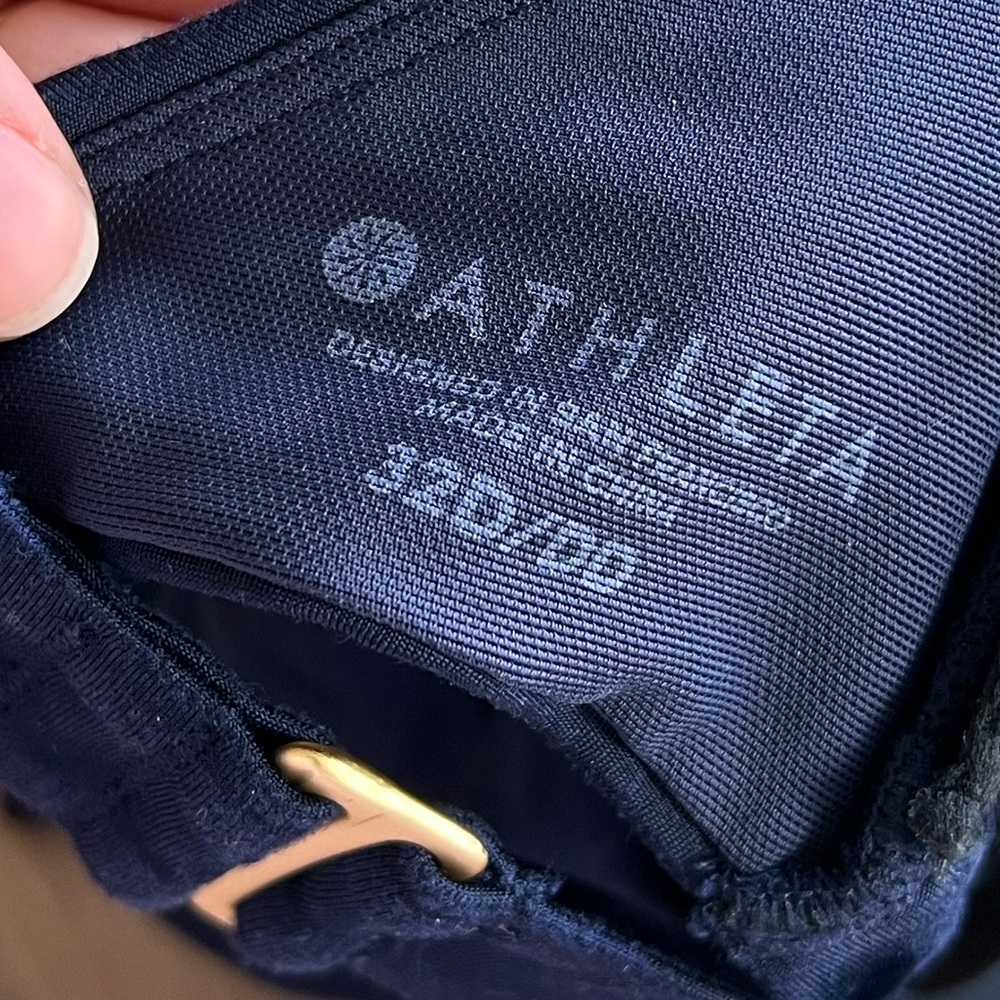 Athleta 32D/DD Underwire Halter Neck Bikini Top Navy Swimsuit Swimwear - Picture 4 of 6